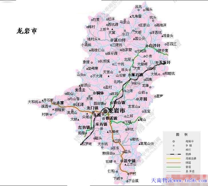 江門到龍巖市地圖 www.tn56.com