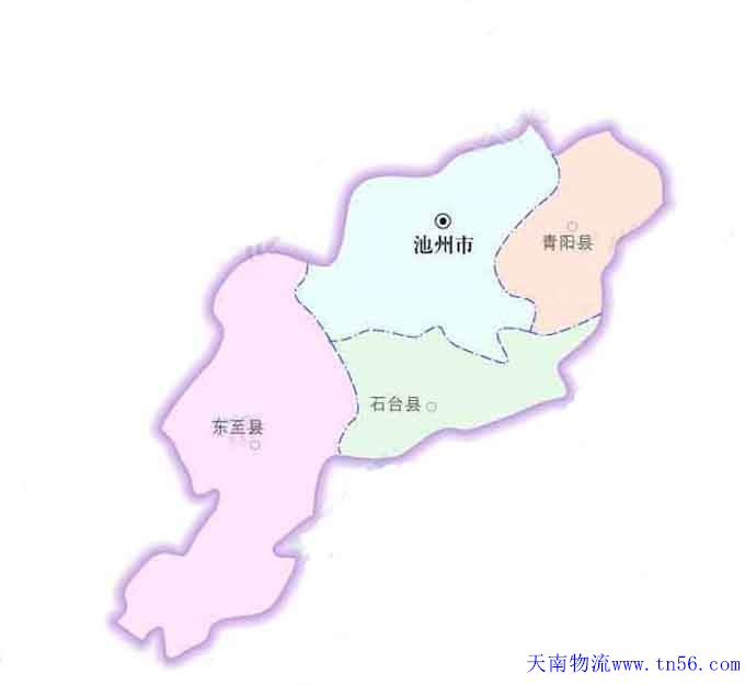 中山到池州市物流地圖