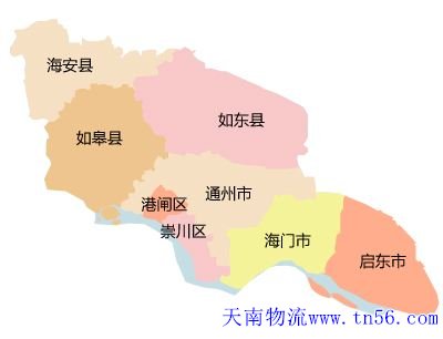 惠州到南通市物流地圖