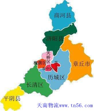 惠州到濟南市物流地圖