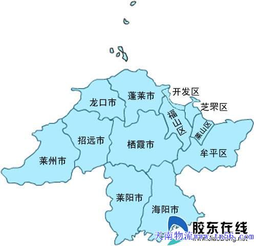 江門到煙臺(tái)市物流地圖