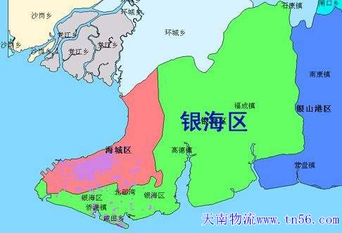 江門到北海市物流地圖